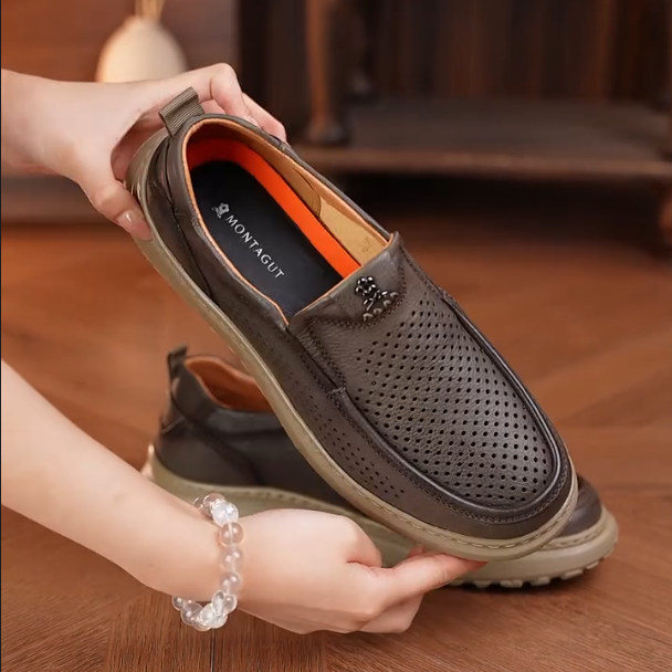 Men's Soft Cowhide Business Casual Bean Shoes