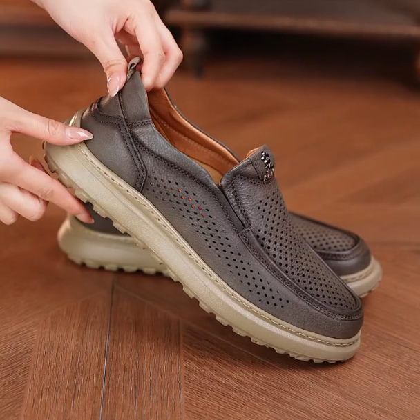 Men's Soft Cowhide Business Casual Bean Shoes