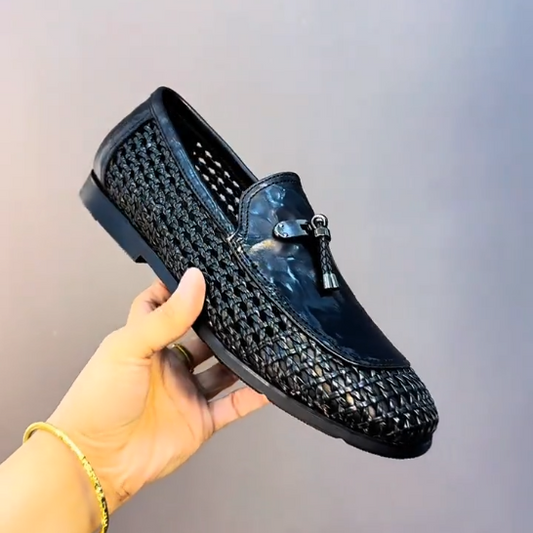 Men's New Tassel Leather Fishing Net Breathable Shoes