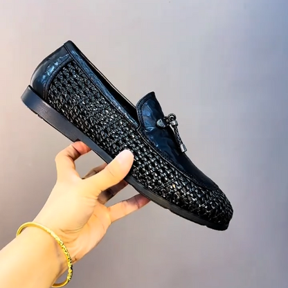 Men's New Tassel Leather Fishing Net Breathable Shoes