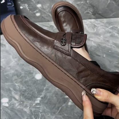 Men's New Soft Cowhide Thick Soled Loafers