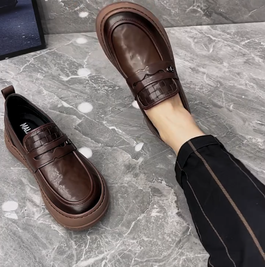 Men's New Soft Cowhide Thick Soled Loafers
