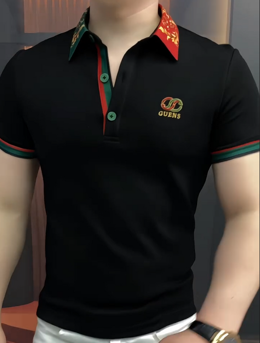 Men's New Light Luxury Lapel Fashionable Short Sleeved Shirt