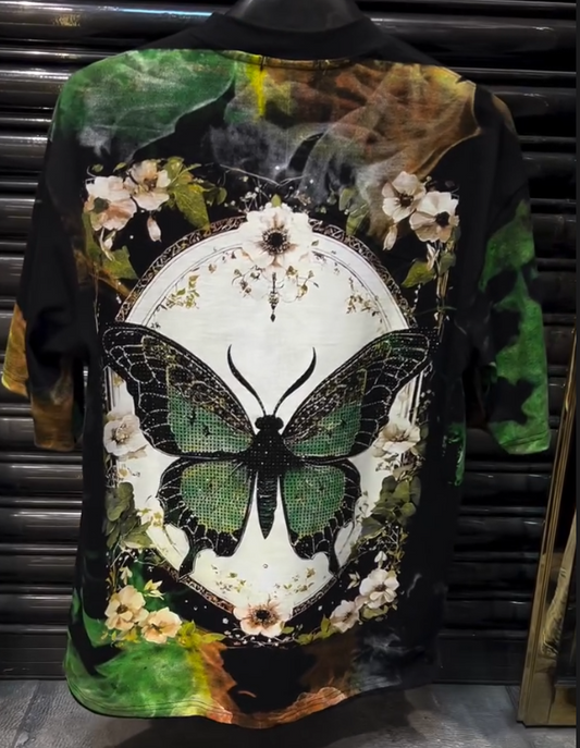 Green Butterfly Hot Diamond Short Sleeve