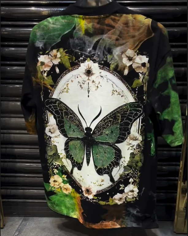 Green Butterfly Hot Diamond Short Sleeve