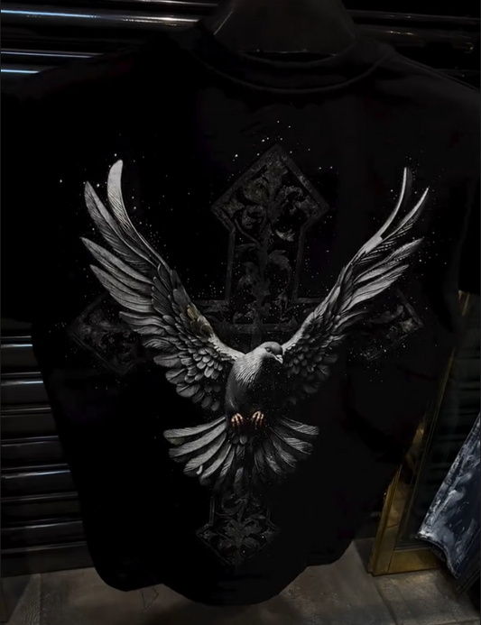 Men's New Explosive Glitter Eagle 3D Printed Short Sleeved Shirt