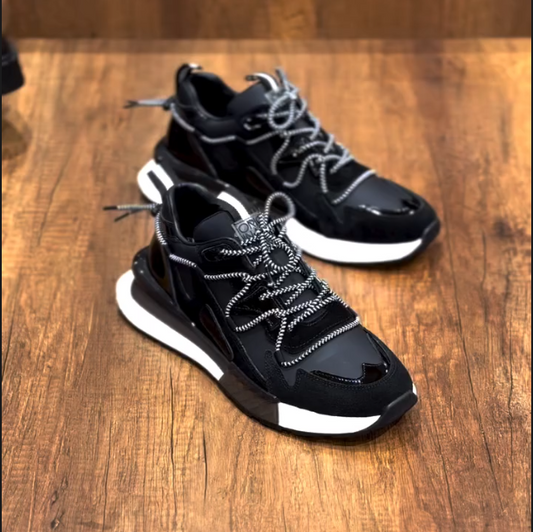 Men's New Shiny Patchwork Thick Soled Sports Shoes