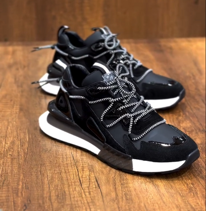 Men's New Shiny Patchwork Thick Soled Sports Shoes