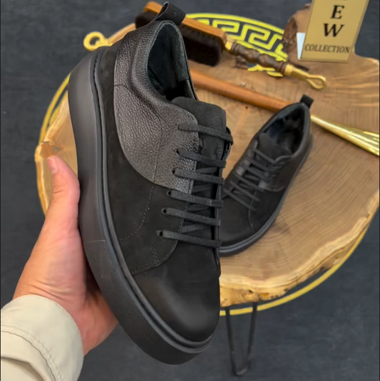 Leather Patchwork Breathable Casual Shoes