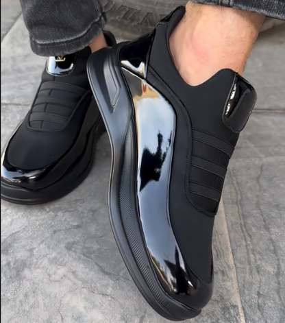 Painted Leather Splicing One Foot Casual Shoes