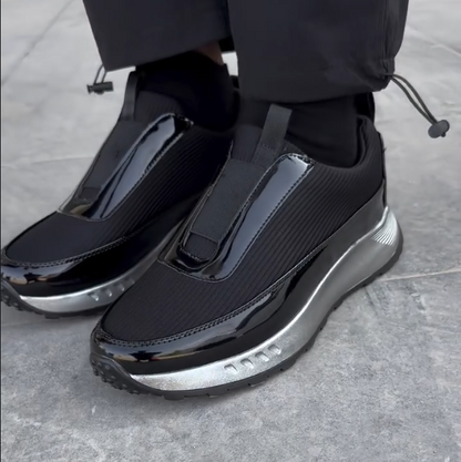 Bright Edged Patent Leather Casual Shoes