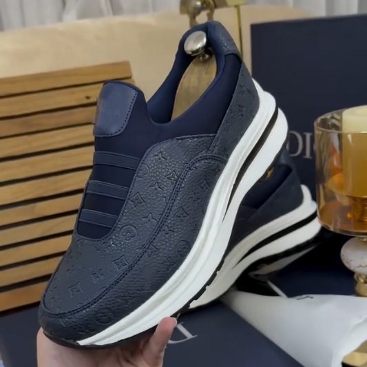 Leather Patchwork Elastic Casual Shoes