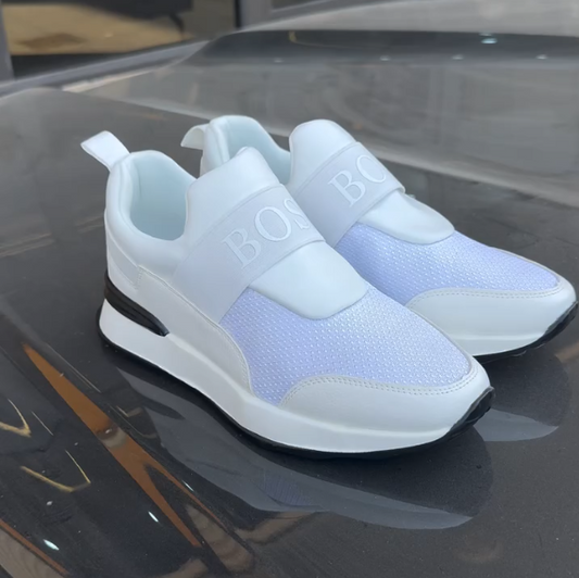 Technology Mesh Splicing Leather Lightweight Casual Shoes