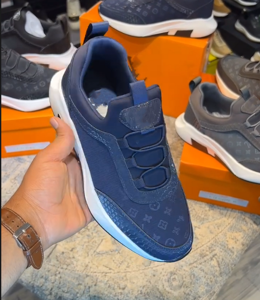 Leather Printed Lightweight Casual Shoes