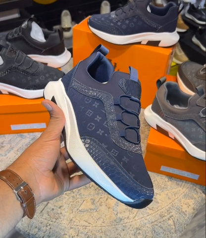Leather Printed Lightweight Casual Shoes