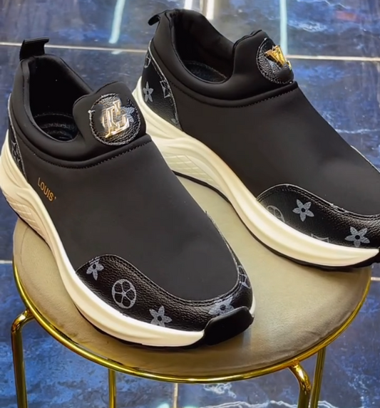 Advanced One Foot Printed Patent Leather Splicing Casual Shoes