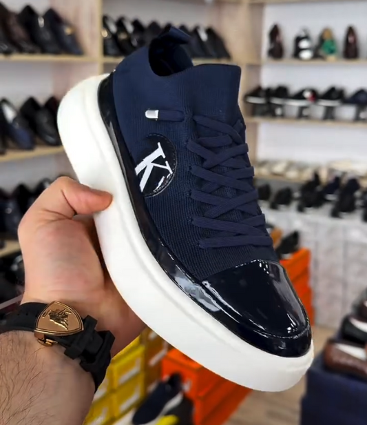 Lacquer Knitted Mesh Casual Shoes