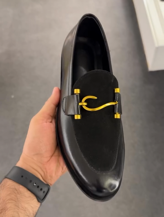 Lacquer Leather Metal Accessories Casual Leather Shoes