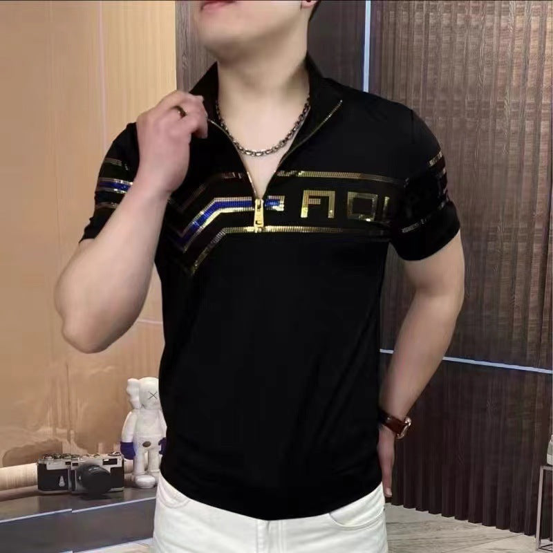 Men's Summer New Half Zipper T-shirt