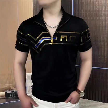 Men's Summer New Half Zipper T-shirt