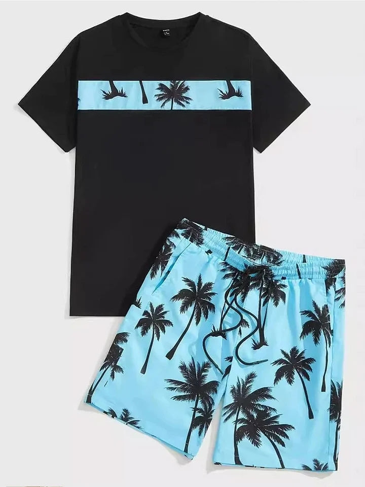 Men's Summer Hawaiian Loose Cool Two-Piece Suit