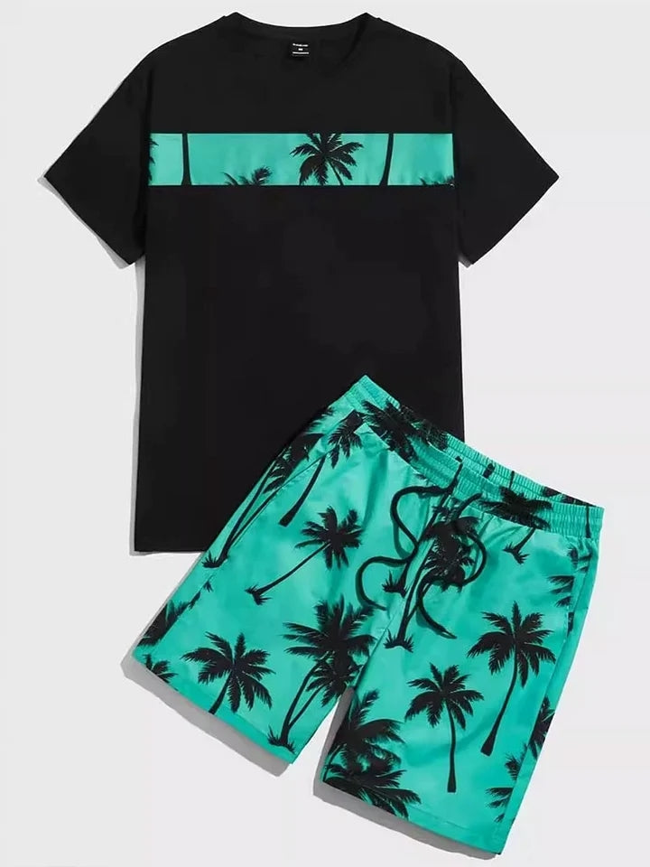 Men's Summer Hawaiian Loose Cool Two-Piece Suit