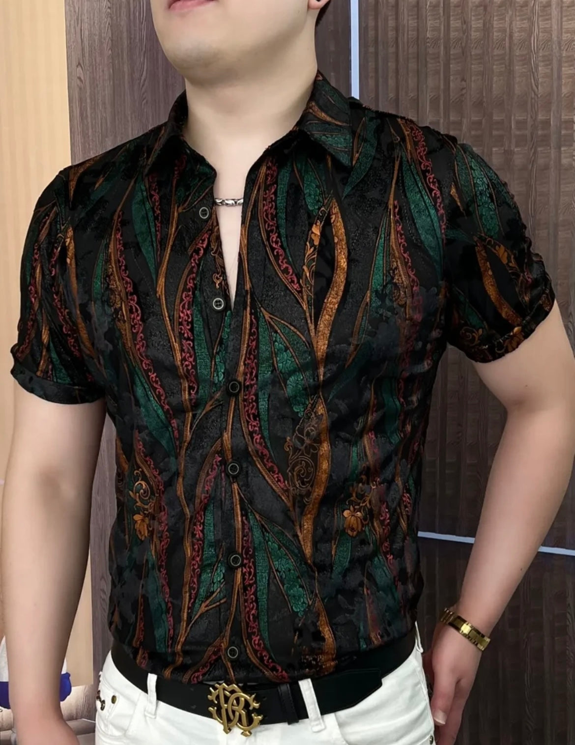 Men's Light Luxury Fashion Summer Thin Style Trendy Casual Collar Shirt