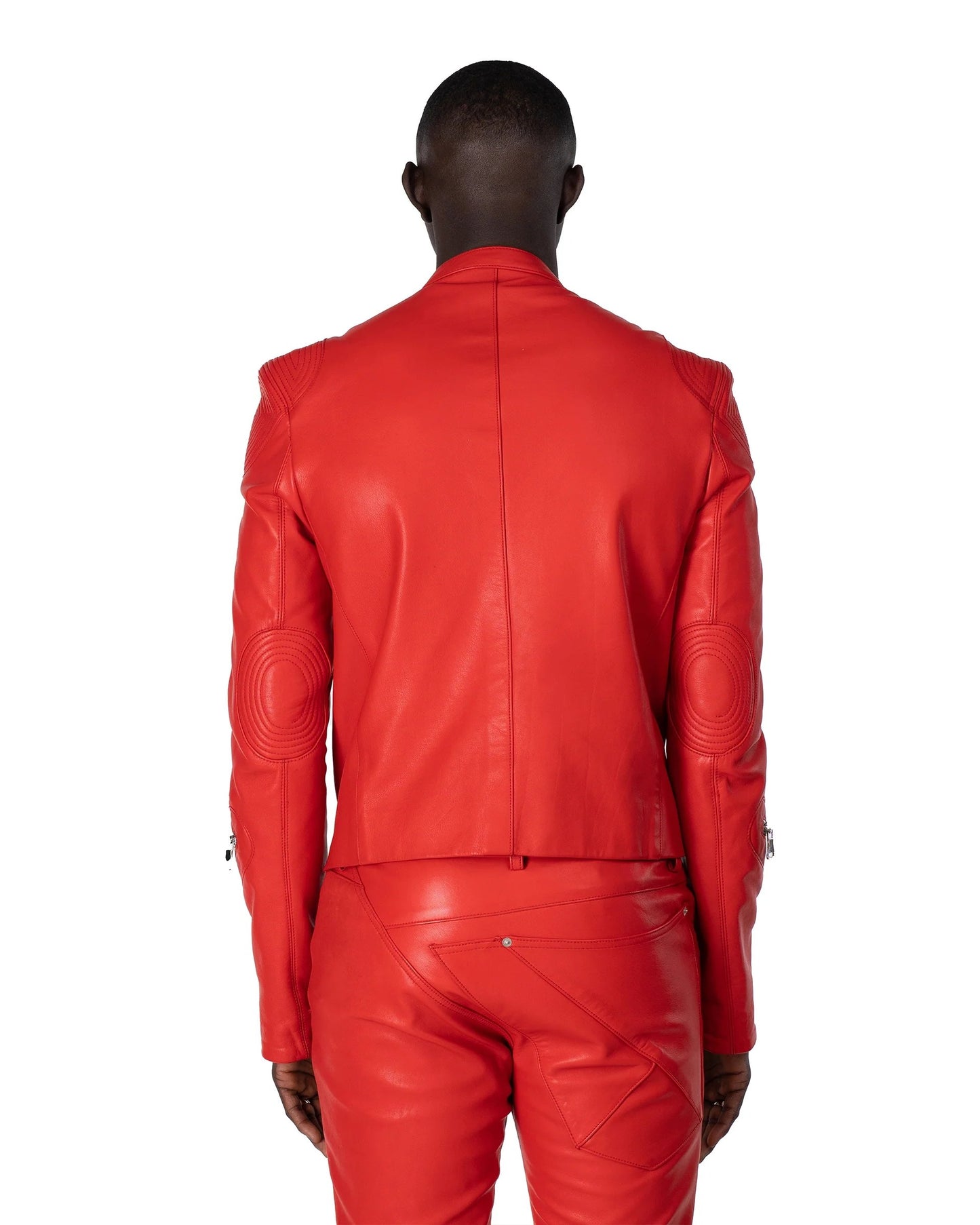 Men's Leather Zipper Two-piece Set