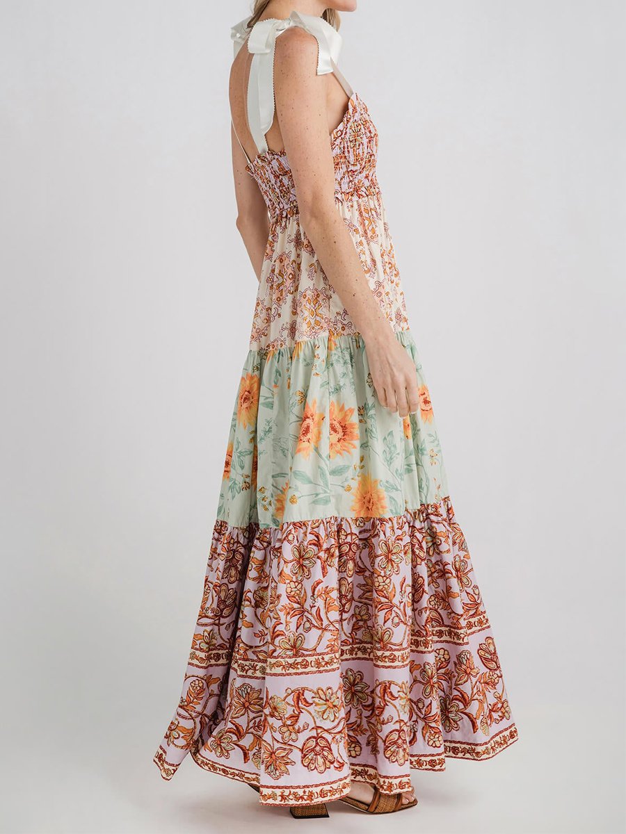 🔥Limited Time Offer 49% OFF🔥Strapless Backless Vintage Print Dress