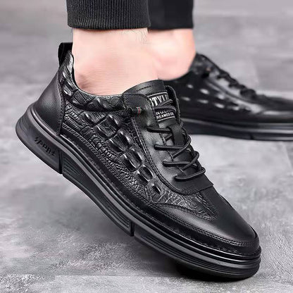 Men's New Trendy Soft Bottom Sports and Leisure Crocodile Pattern Board Shoes