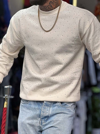 Rhinestone Sparkle Fashion Men's Crew Neck Sweatshirt