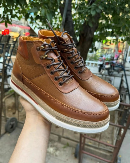 Men's New High Top Leather Casual Boots