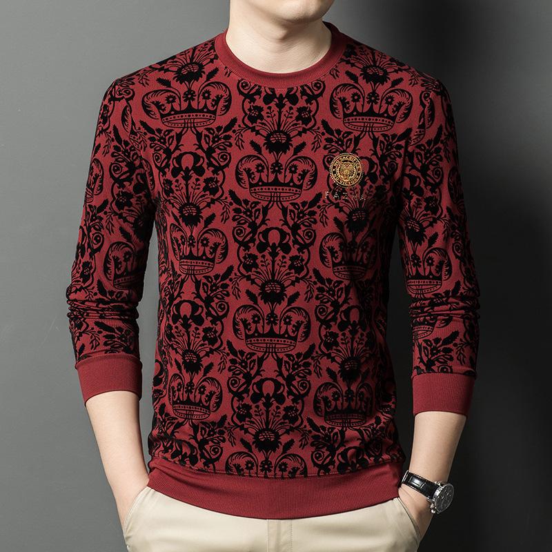 Men's new round neck high-quality printed hoodie