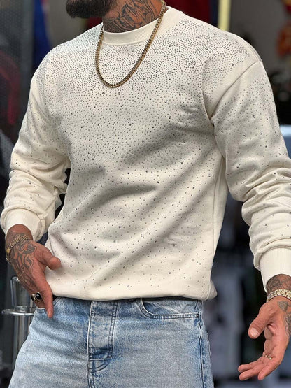 Rhinestone Sparkle Fashion Men's Crew Neck Sweatshirt