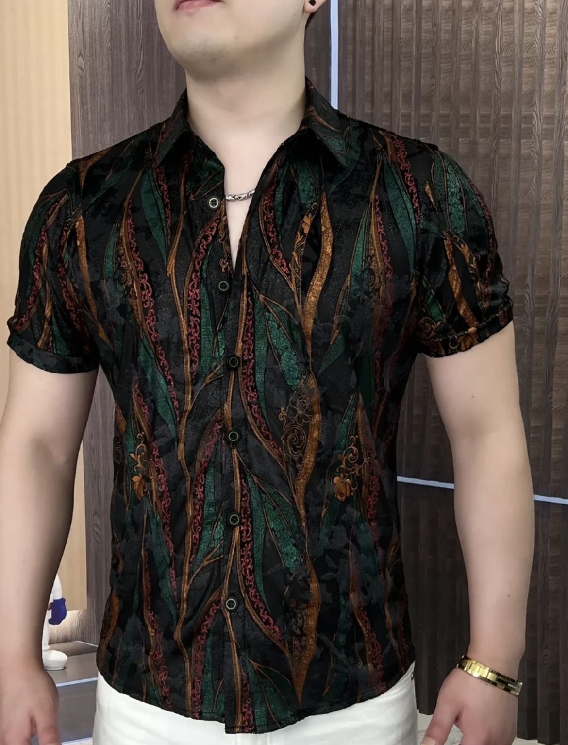 Men's Light Luxury Fashion Summer Thin Style Trendy Casual Collar Shirt