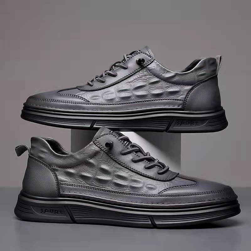 Men's New Trendy Soft Bottom Sports and Leisure Crocodile Pattern Board Shoes