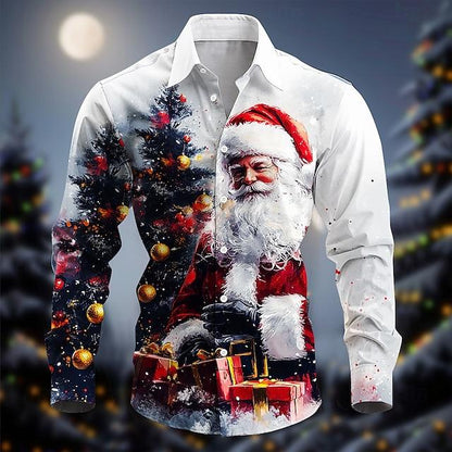 Christmas Men's Santa Claus Printed Shirts