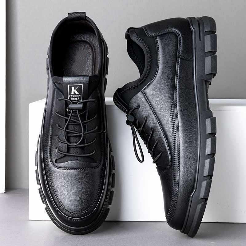 Men's new breathable and lightweight British style leather shoes