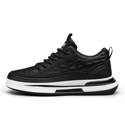 Men's new leather casual black warrior sports shoes