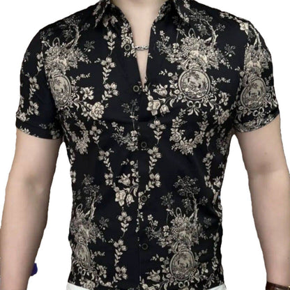 🔥Limited Time Offer 49% OFF🔥Summer men's casual fashion pattern short sleeved lapel shirt