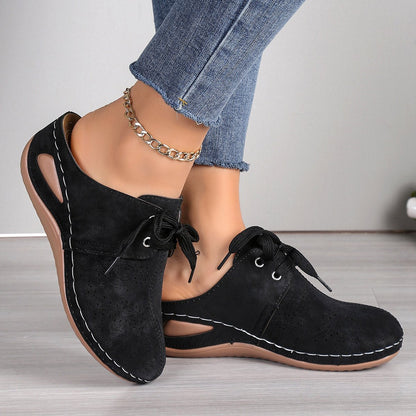 🔥Limited Time Offer 49% OFF🔥2024 New Women's Sculpted Wedge Heel Thick Leather Shoes