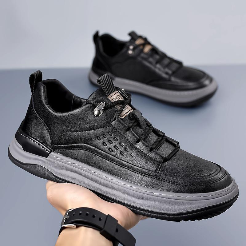 Men's genuine leather breathable soft sole sports shoes