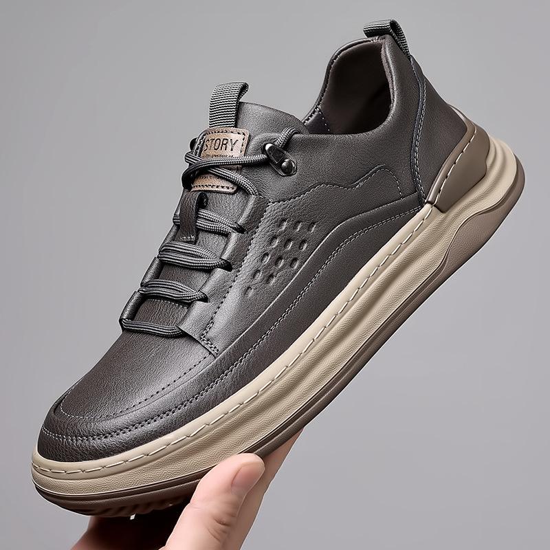 Men's genuine leather breathable soft sole sports shoes