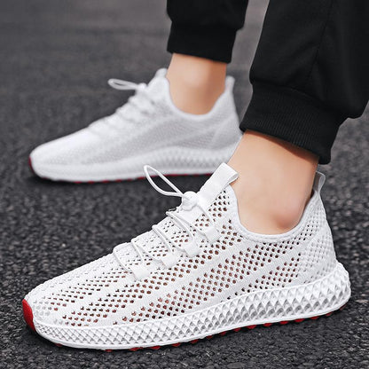 Hollow Out Men's Shoes Breathable And Thin Mesh Shoes In Summer