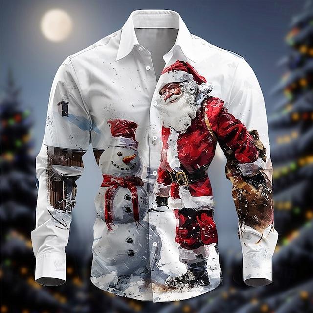 Christmas Men's Santa Claus Printed Shirts