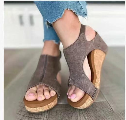 🔥Limited Time Offer 49% OFF🔥Women's Leather Platform Wedge Orthopedic Sandals