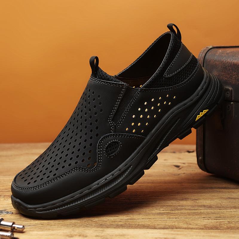 High -quality Dedication✅Men's New Casual Hollow Breathable Business Leather Shoes