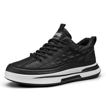 Men's new leather casual black warrior sports shoes