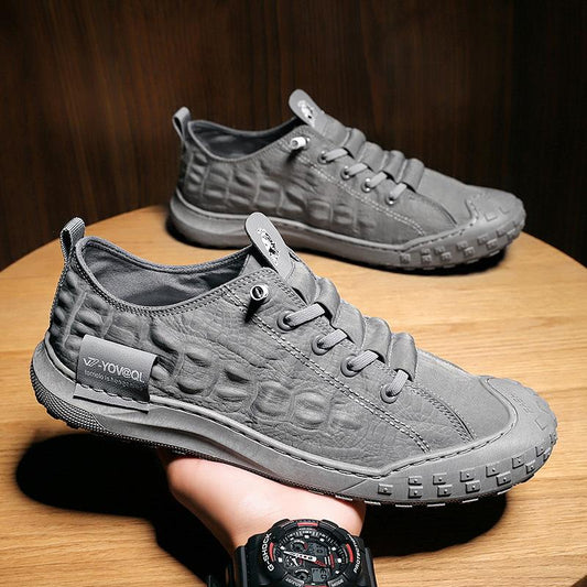 🔥Limited Time Offer 49% OFF🔥Men's New Crocodile Pattern Ice Silk Umbrella Cloth Breathable Canvas Shoes