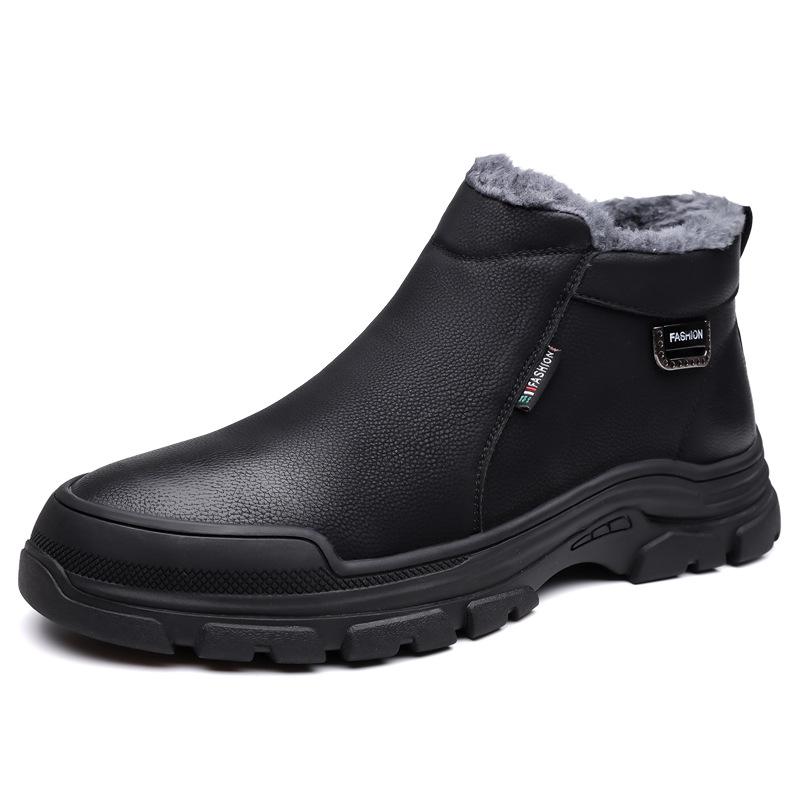 Men's Warm Thick Leather Warm Cotton Shoes